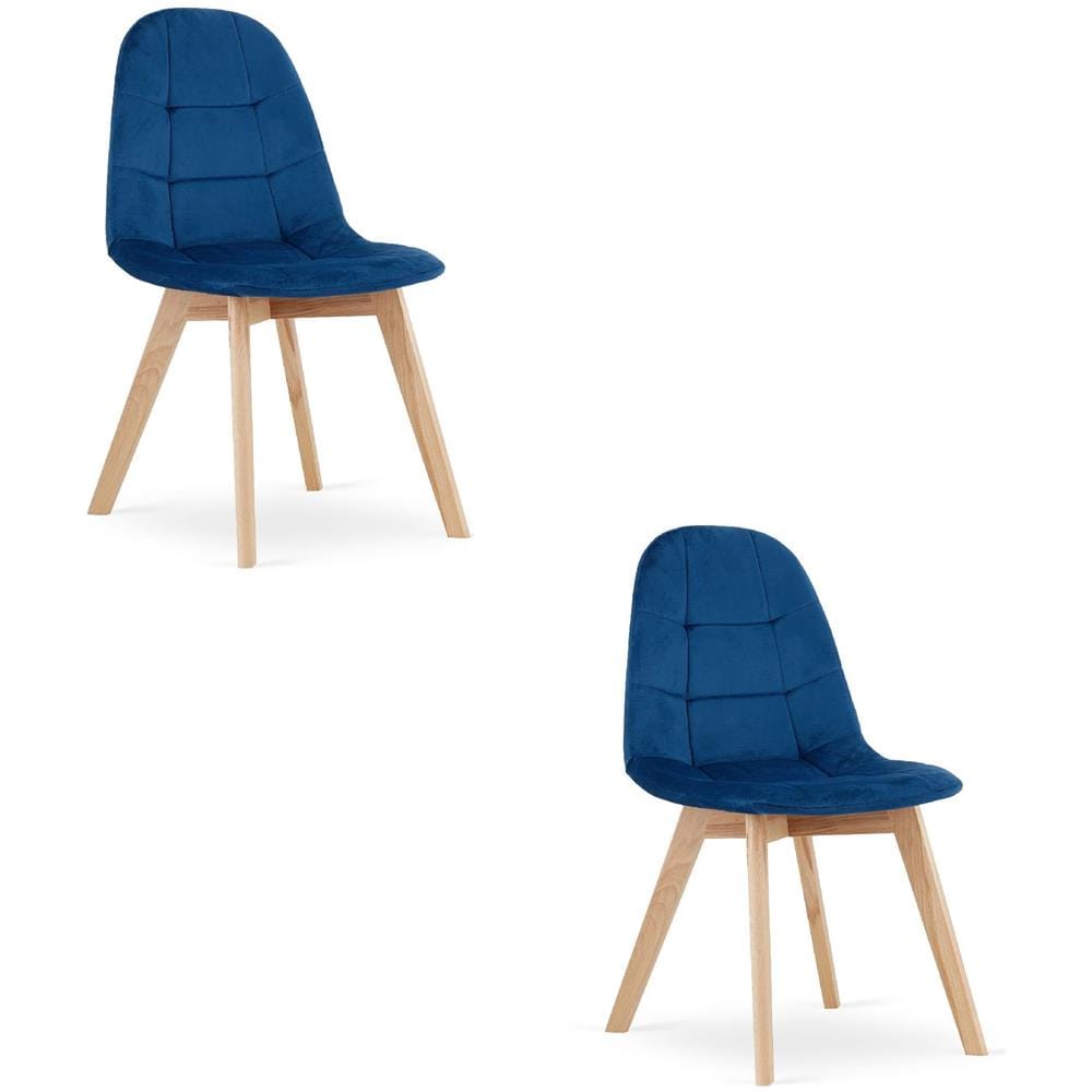 Sedia NUUC in velluto blu navy dal design ergonomico x2 - Foto 1