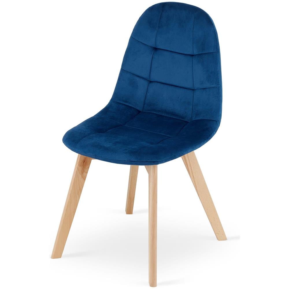 Sedia NUUC in velluto blu navy dal design ergonomico x2 - Foto 7