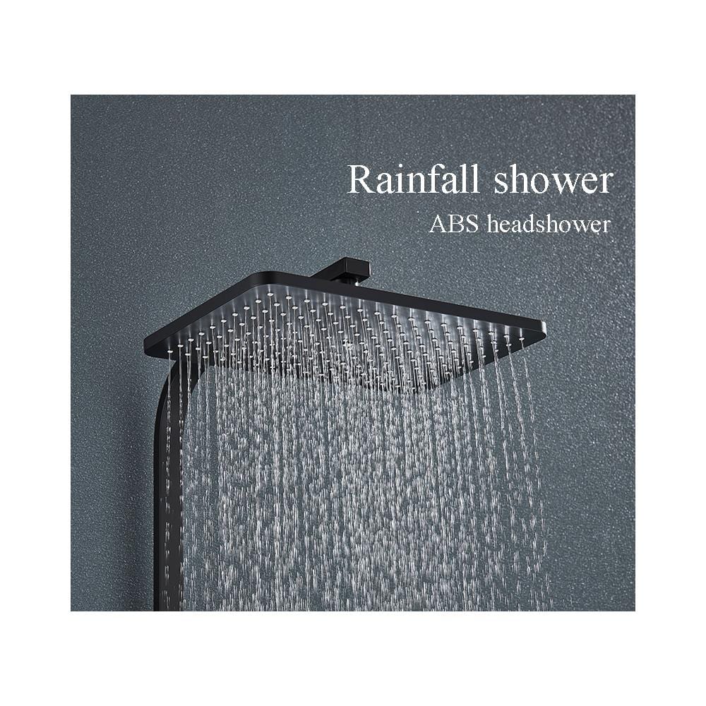 Colonna doccia, Blackswan, tipo M226, modello nero opaco /oro lucido, con termostato a 3 vie, doccetta tipo SPA e bocca mobile nascosta, misura 116 cm - Foto 2