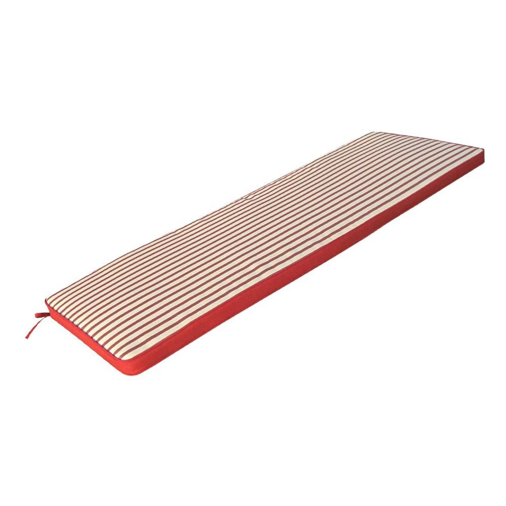 Cuscino Lungo 110x45cm Sfoderabile Impermeabile Lettino Esterno Colore Rosso A Strisce - Foto 1
