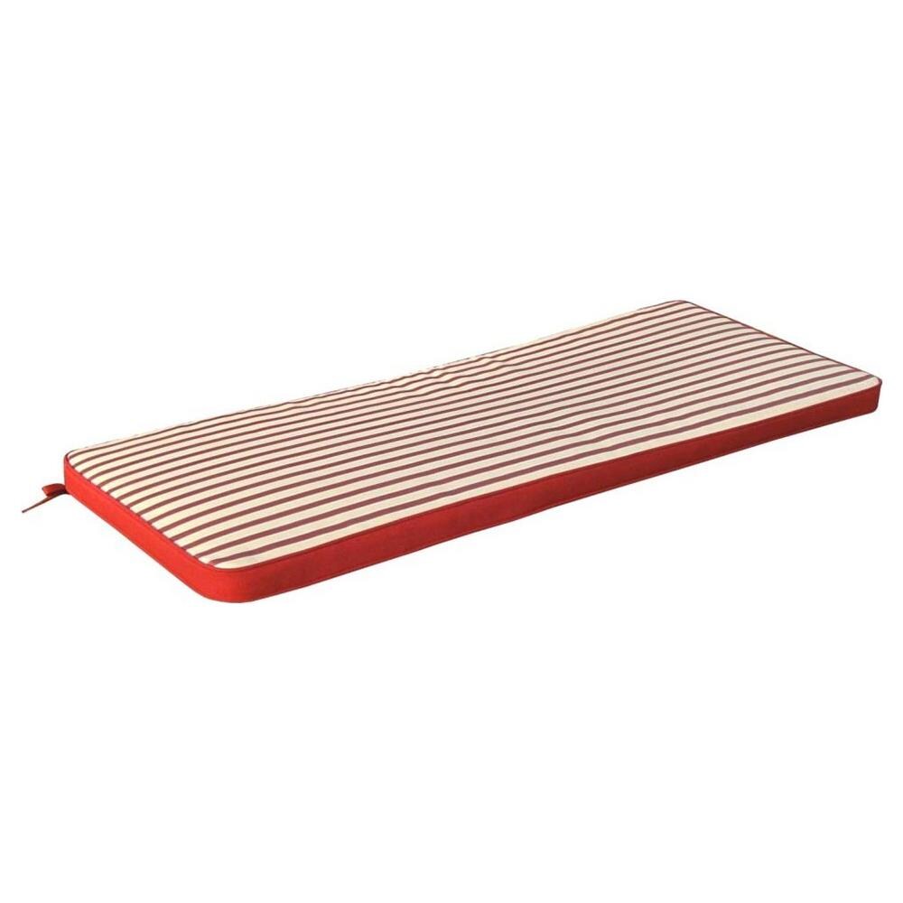 Cuscino Lungo 110x45cm Sfoderabile Impermeabile Lettino Esterno Colore Rosso A Strisce - Foto 2