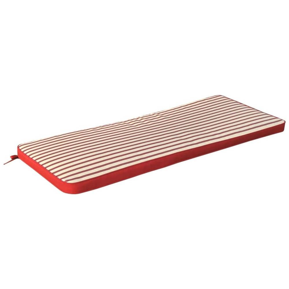 Cuscino Lungo 110x45cm Sfoderabile Impermeabile Lettino Esterno Colore Rosso A Strisce - Foto 4