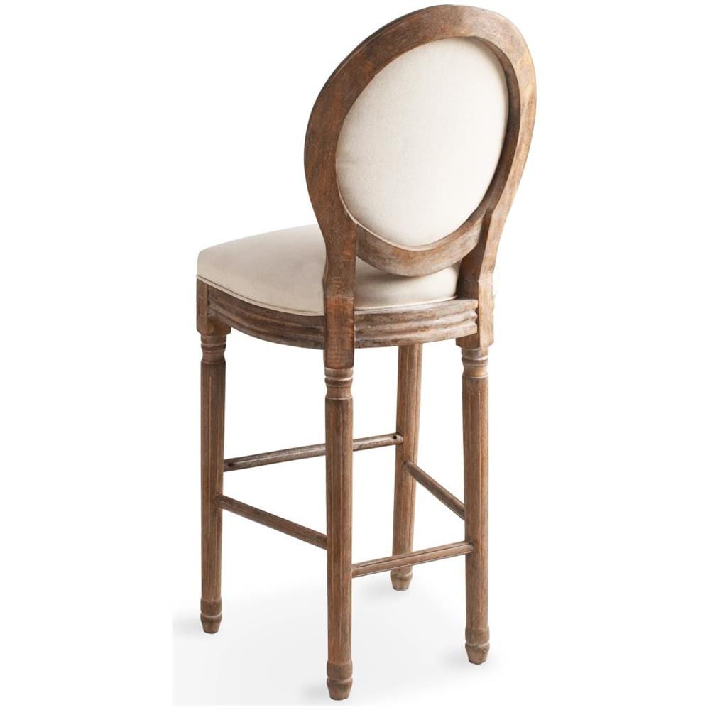 Sedie Da Bar In Lino 2 Pz 48x52x123 Cm Bianco Crema - Foto 7