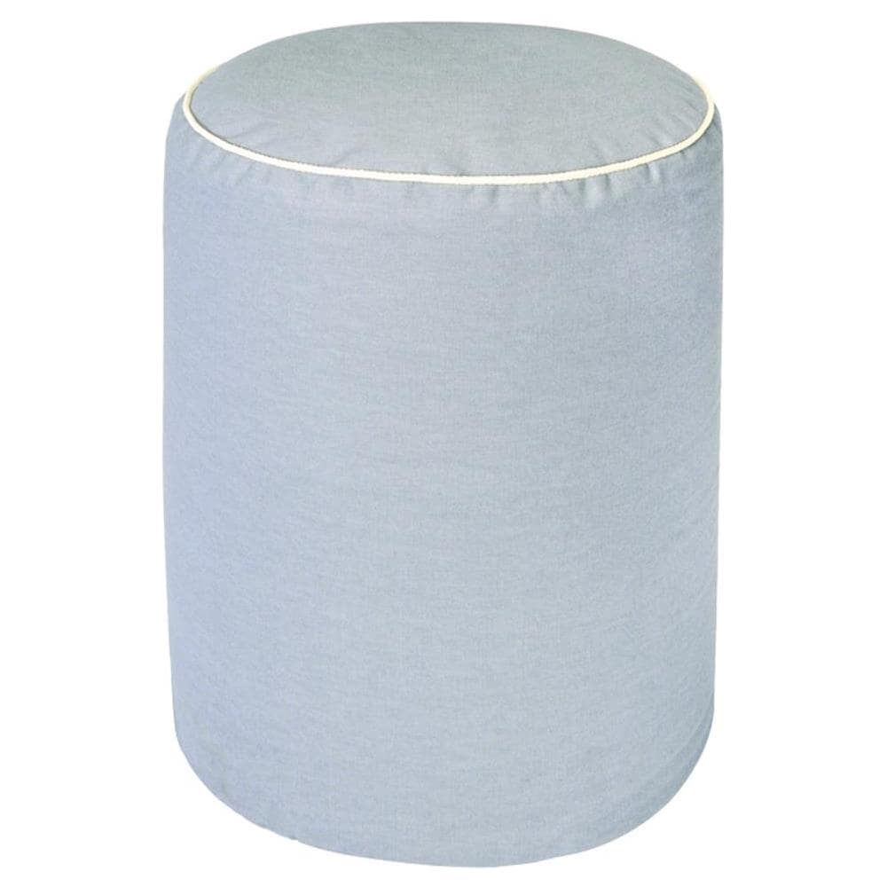 Cuscino Pouf Seduta Tondo Grigio Antiscivolo D. 40xh50 Cm Tessuto Misto Cotone - Foto 1