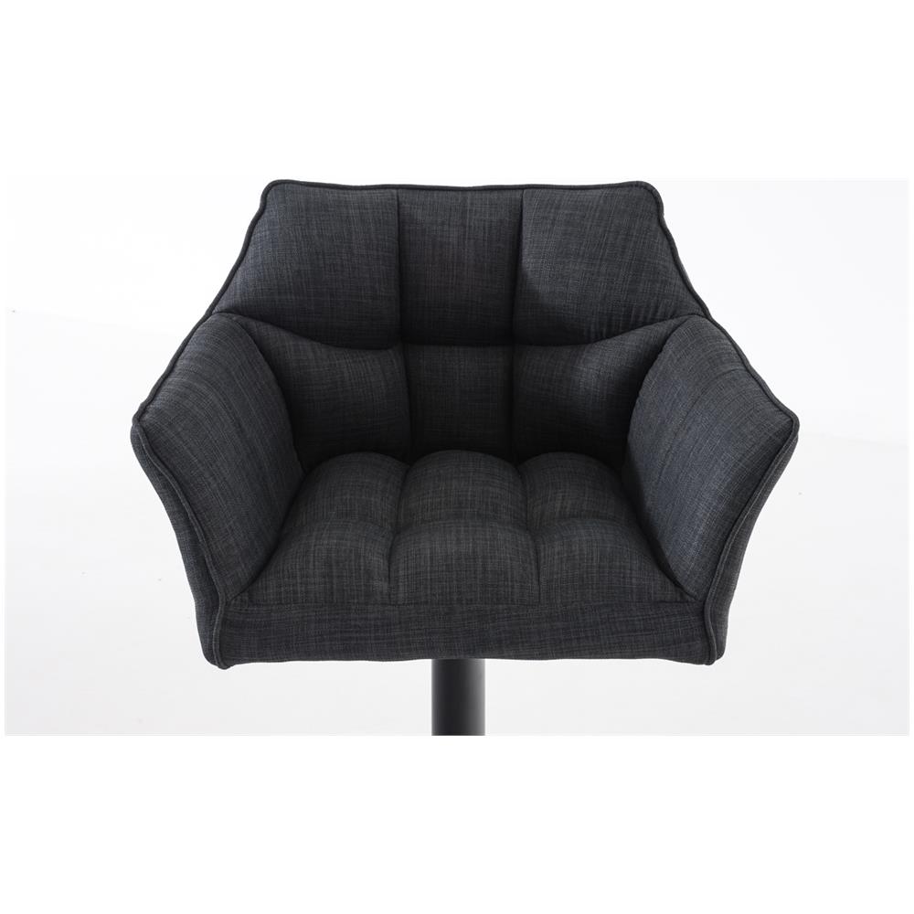 Sgabello Alto Bar Damaso I Sgabello Design Cucina Trapuntato in Tessuto con Braccioli E Schienale Imbottiti l Sedia Sgabello Bar Pub con Poggiapiedi Grigio Scuro Nero - Foto 5