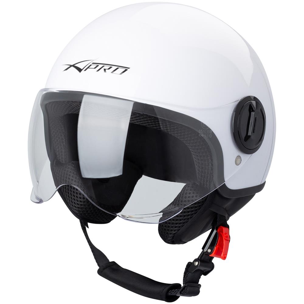 Casco Jet Demi Urban Moto Omologato Ece 22 Visiera Avio Sferica Sonicmoto Bianco S - Foto 1