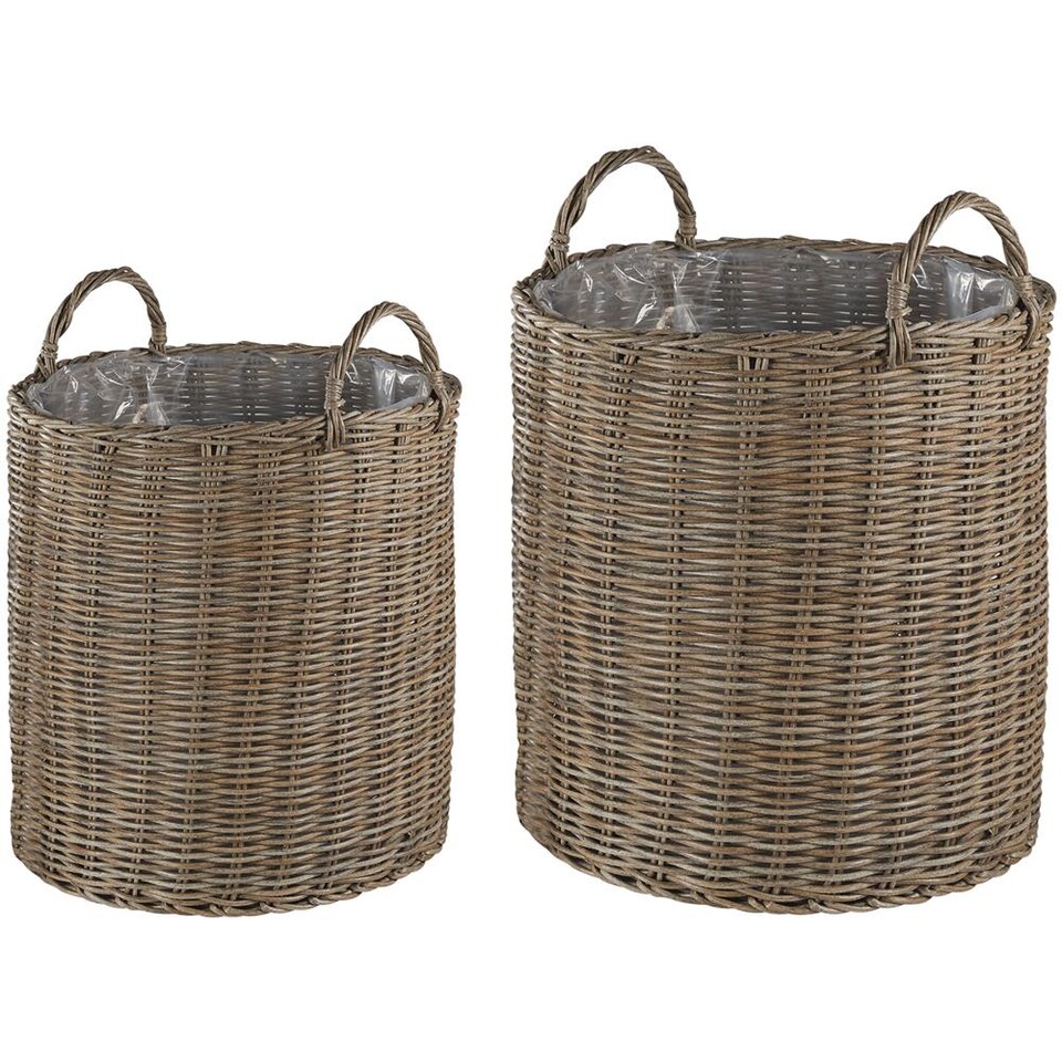 Set Da 2 Vasi Per Fiori In Plastica Lucida - Moderni, Rotondi, Leggeri, Per Interni - 7 Misure E 9 Colori