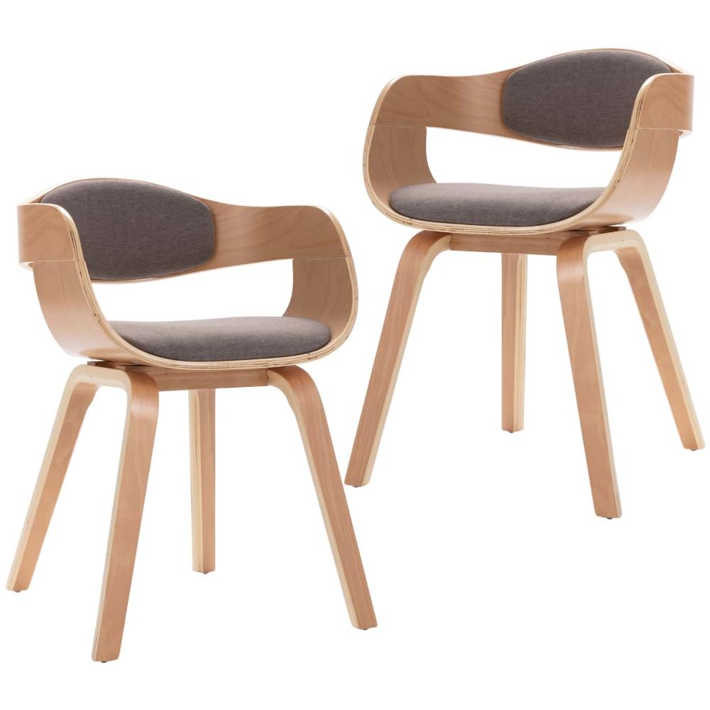 Sedie Da Pranzo 2 Pz Grigie In Legno Piegato E Tessuto Talpa - Foto 2