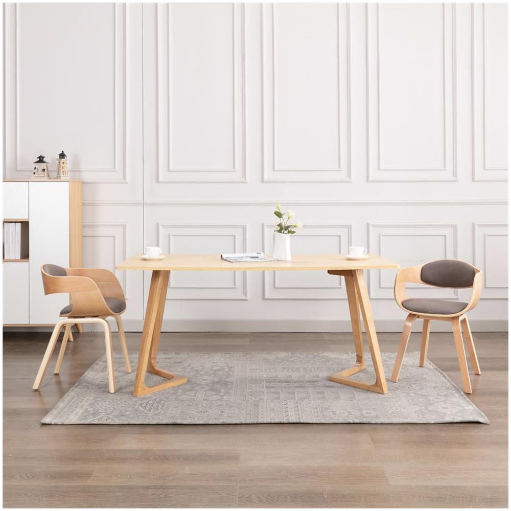 Sedie Da Pranzo 2 Pz Grigie In Legno Piegato E Tessuto Talpa - Foto 1