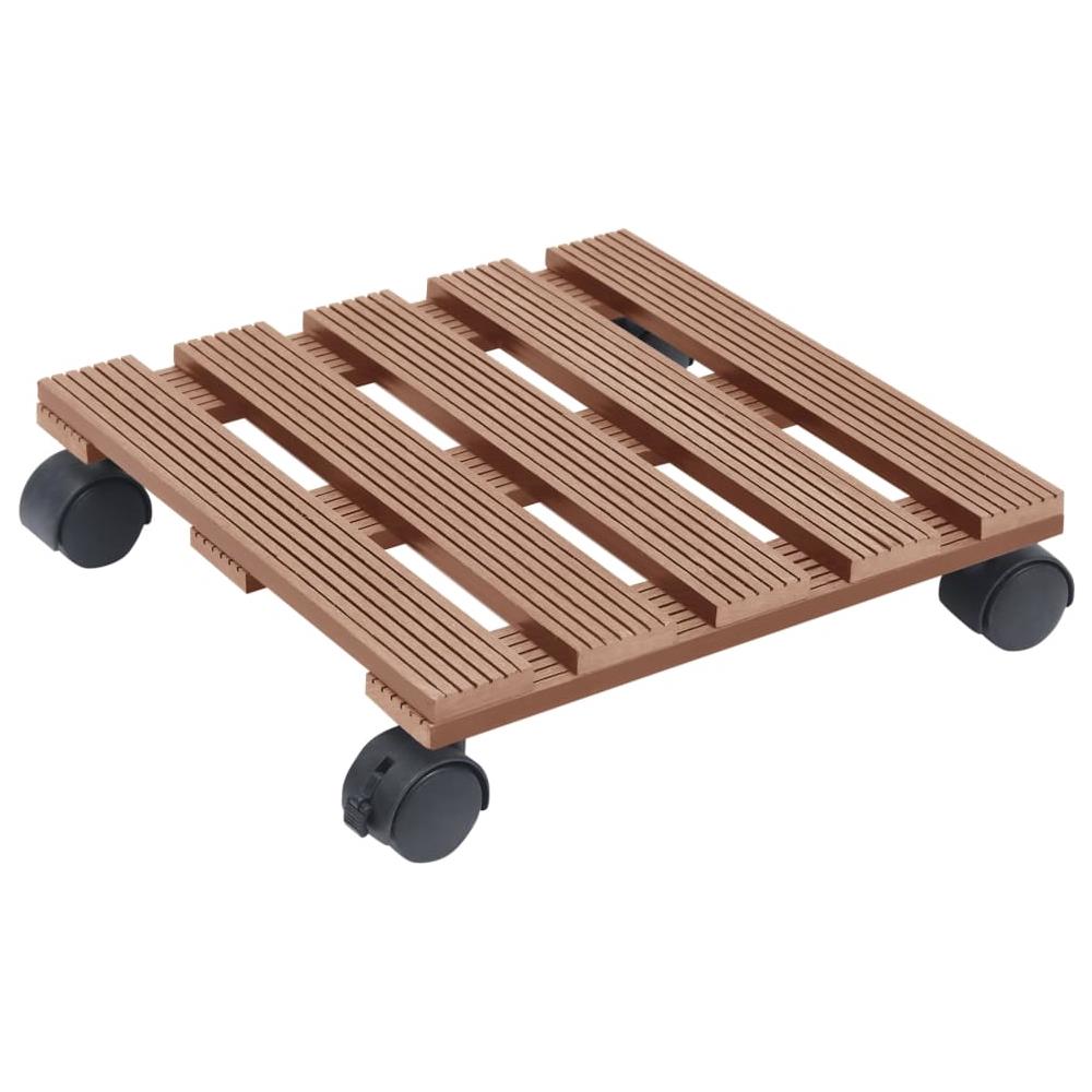 Carrelli Portavasi 2 Pz Marroni 30x30x7,5 Cm In Wpc - Foto 2