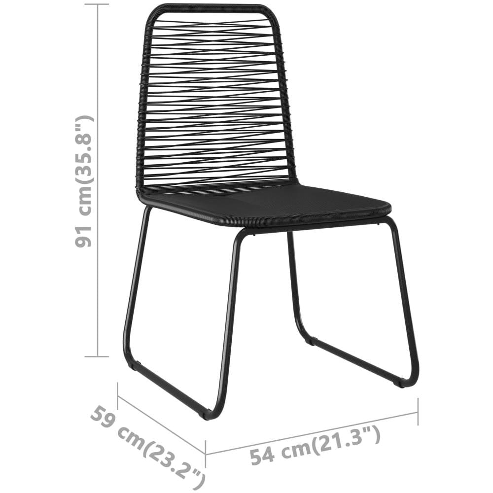 Set Da Pranzo Da Giardino 5 Pz In Rattan Pvc Nero E Marrone - Foto 8