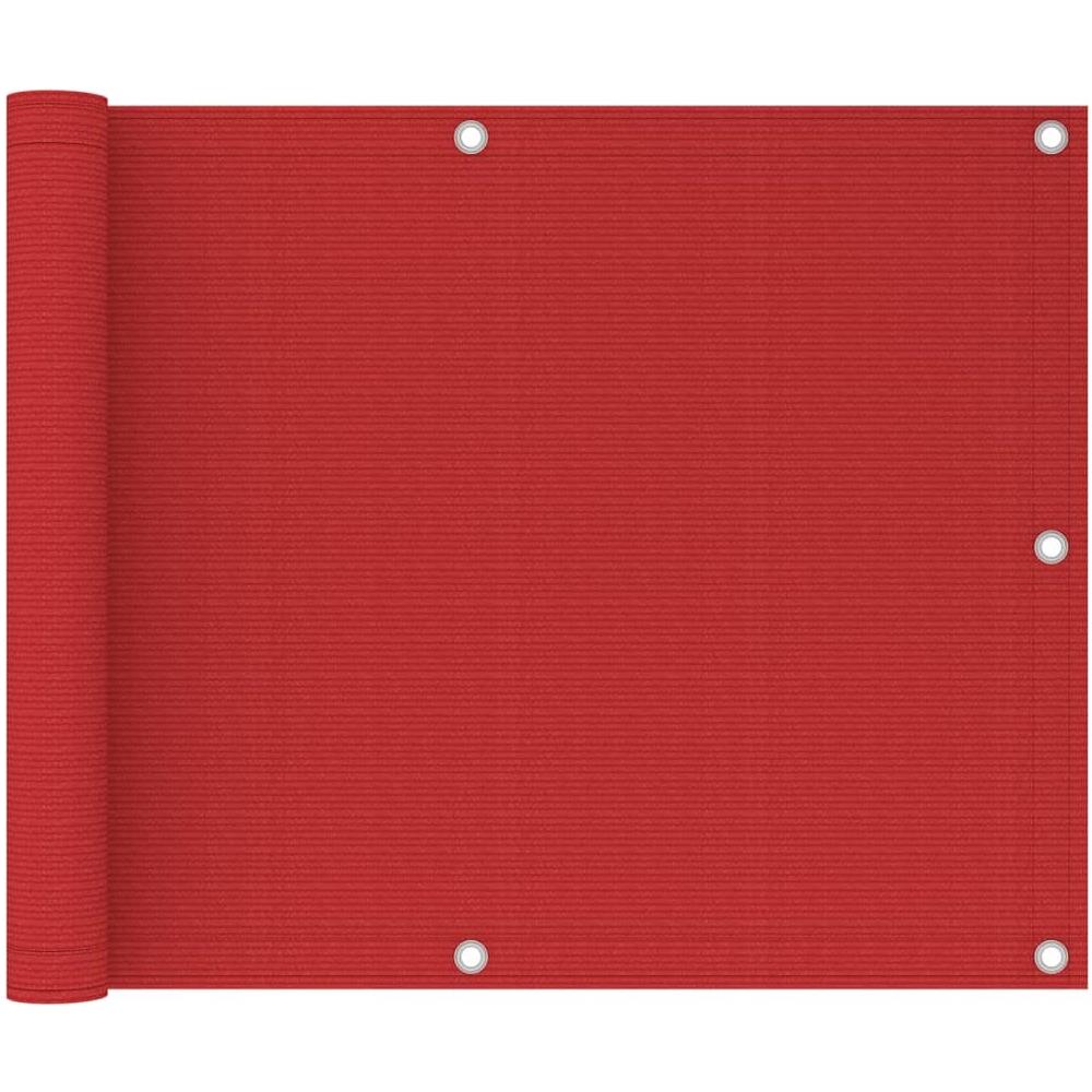 Paravento da Balcone Rosso 75x300 cm in HDPE - Foto 1