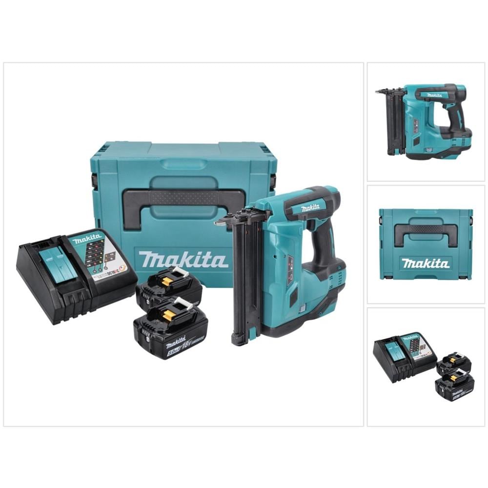 Dbn 500 Rtj Chiodatrice A Batteria 18 V / 15-50 Mm / 90â° In Valigetta Makpac + 2x Batterie Bl1850 5,0 Ah + Caricabatterie Dc 18 Rc - Foto 1
