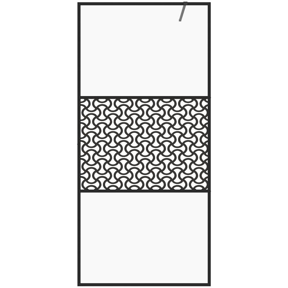 Parete Per Doccia Walk-in Vetro Trasparente Esg 100x195cm Nera - Foto 3