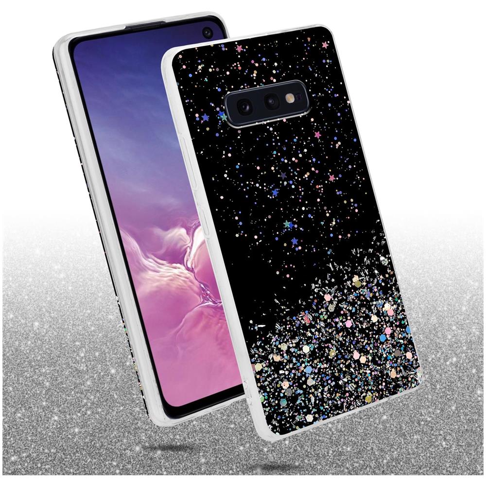 Custodia Compatibile Con Samsung Galaxy S10e In Nero Con Glitter - Coperchio Protettivo In Silicone Tpu Flessibile Con Glitter Scintillanti - Foto 2