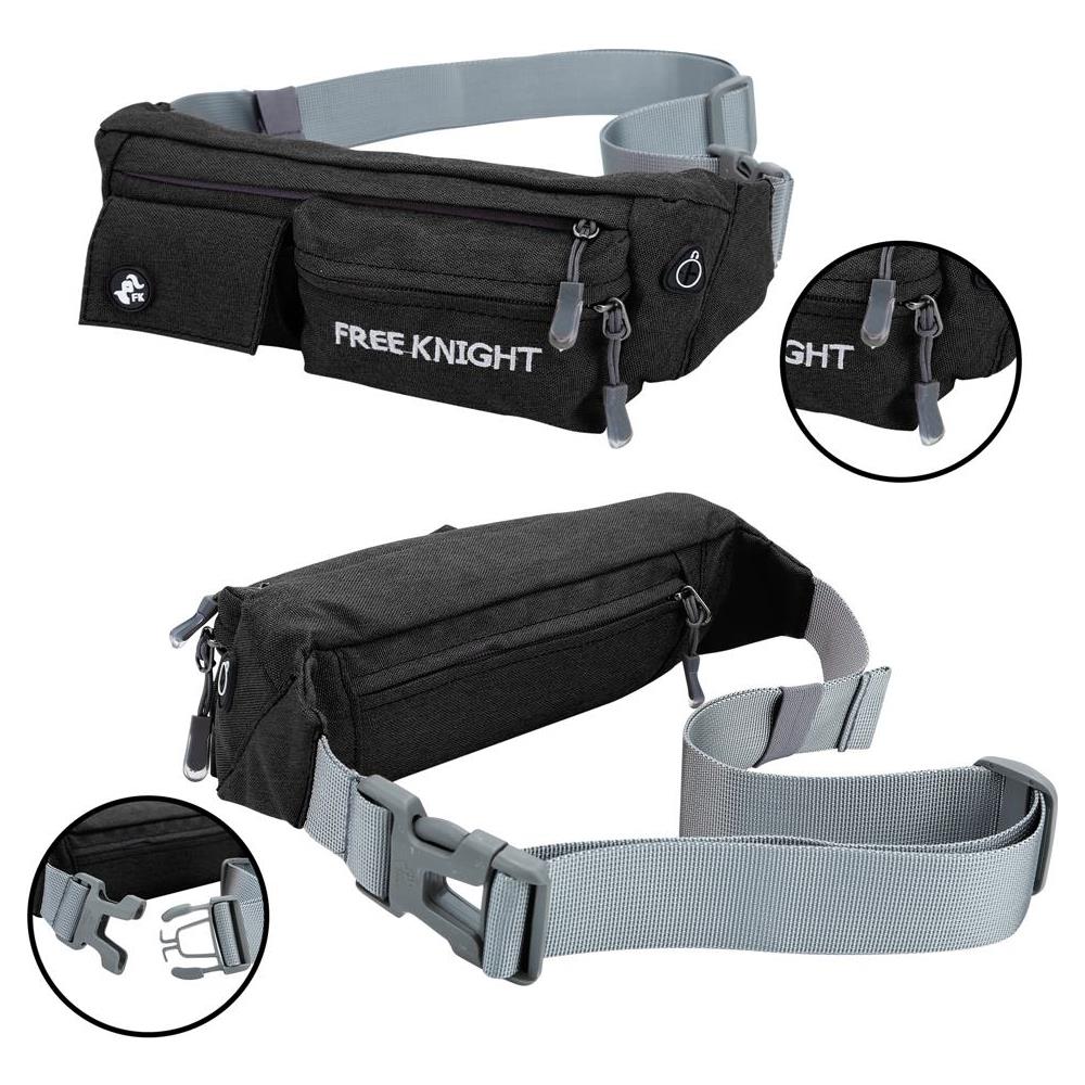 Cadorabo Marsupio Con 4 Scomparti In Melanzane Nere - Marsupio Regolabile Impermeabile Marsupio Tasca Per Cellulare Con 4 Scomparti, Apertura Con Cerniera E Cuffia - Foto 2