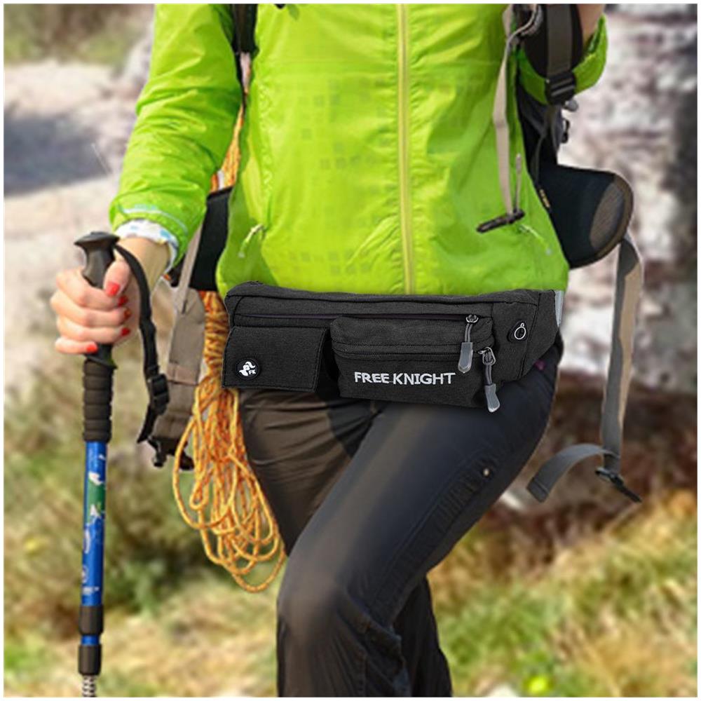 Cadorabo Marsupio Con 4 Scomparti In Melanzane Nere - Marsupio Regolabile Impermeabile Marsupio Tasca Per Cellulare Con 4 Scomparti, Apertura Con Cerniera E Cuffia - Foto 5