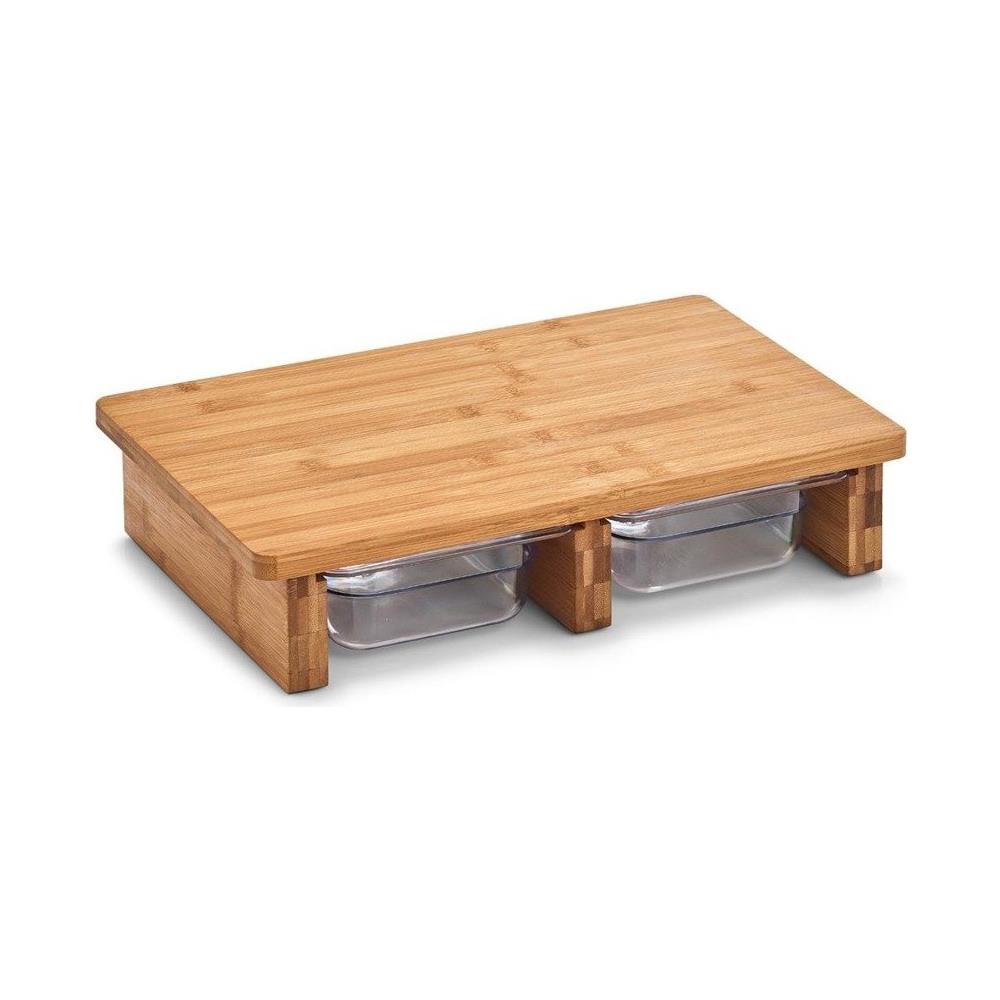 Tagliere Con Cassetti Retrattili, Accessorio Da Cucina In Bambù - 40,5 X 26,5 X 8,5 Cm, Zeller - Foto 2