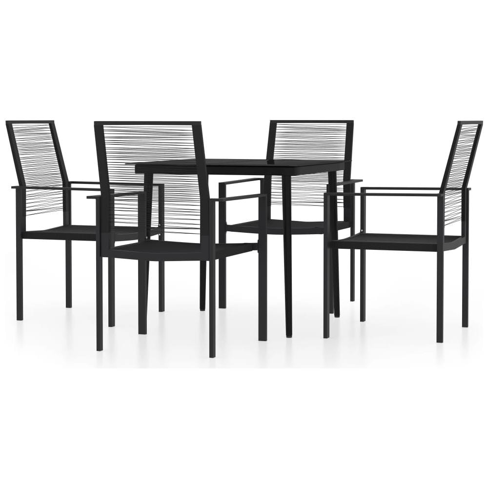 Set Mobili Da Pranzo Per Giardino 5 Pz Nero - Foto 2