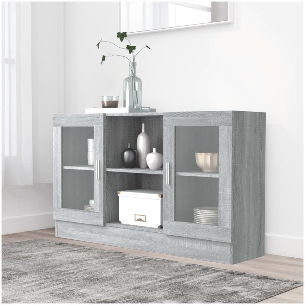 Mobile Vetrina Grigio Sonoma 120x30,5x70 Cm Legno Multistrato - Foto 1