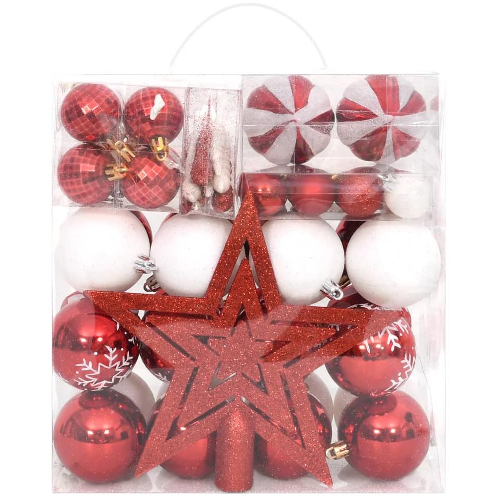 Set Addobbi Di Natale 64 Pz Rosso E Bianco - Foto 2