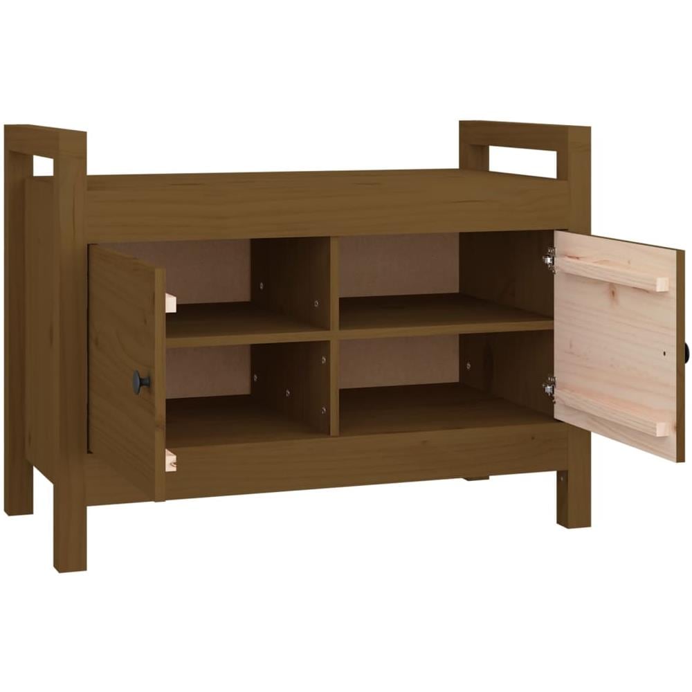Panca Da Ingresso Miele 80x40x60 Cm In Legno Massello Di Pino - Foto 3