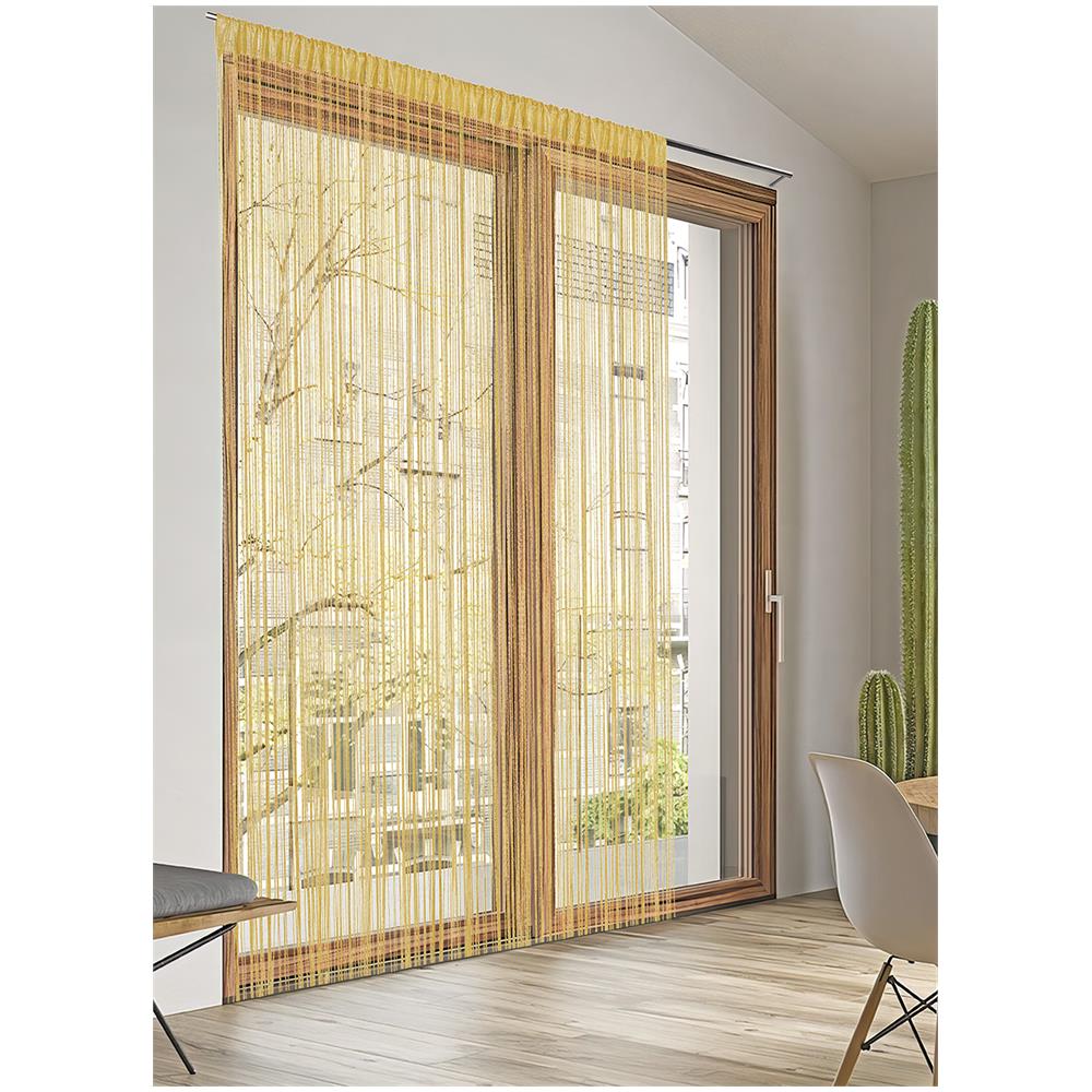 Tenda Antimosca Antirumore Caduta Pannello Porta Finestra Multistring Tinta Unita 100x200 Beige - Foto 1