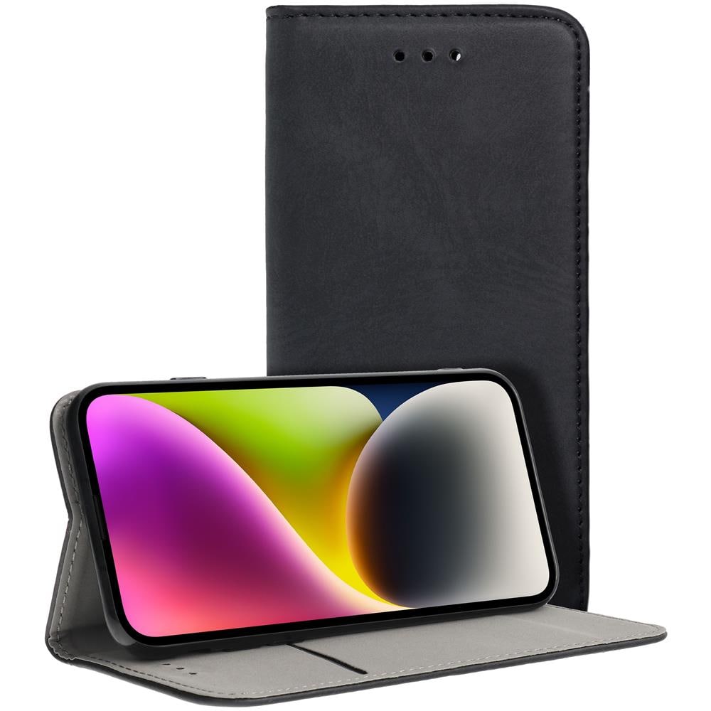 Custodia A Libro Smart Pocket Case In Pelle Per Motorola Edge 30 Fusion Black - Foto 1