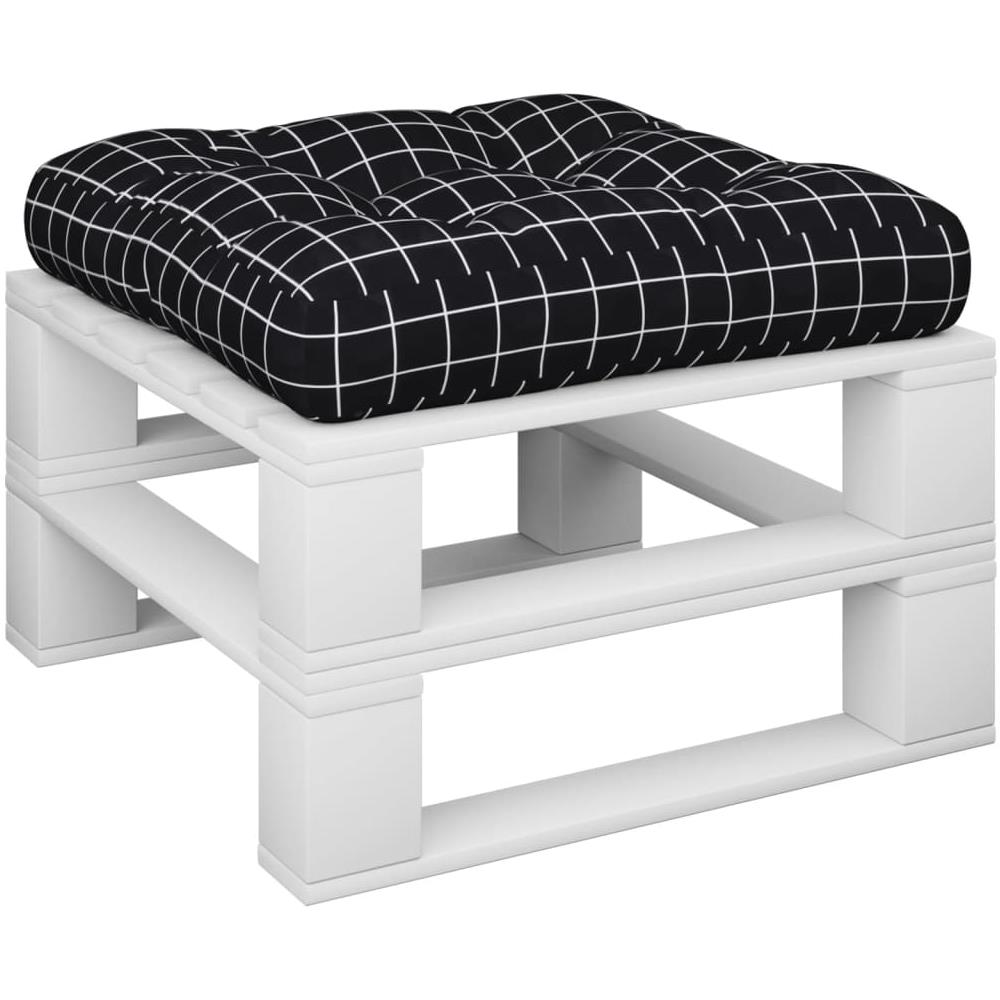 Cuscino Pallet Motivo A Quadri Nero 58x58x10 Cm Tessuto Oxford - Foto 3