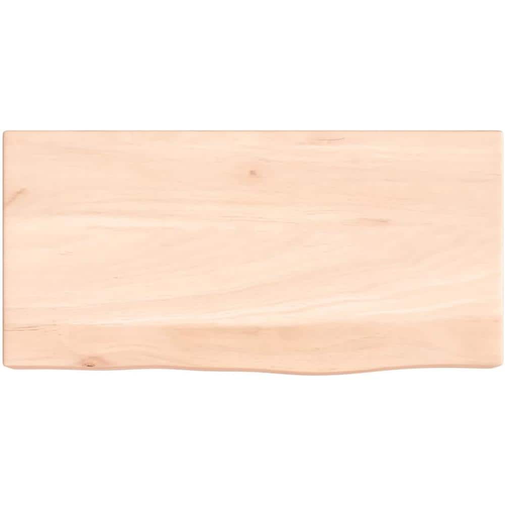 Ripiano a Parete 40x20x6 cm Legno Massello Rovere Non Trattato - Foto 2