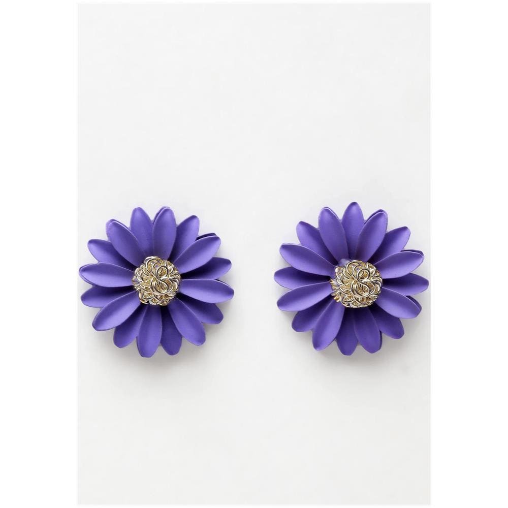 Orecchini a Bottone Lavanda Floreali - Foto 1