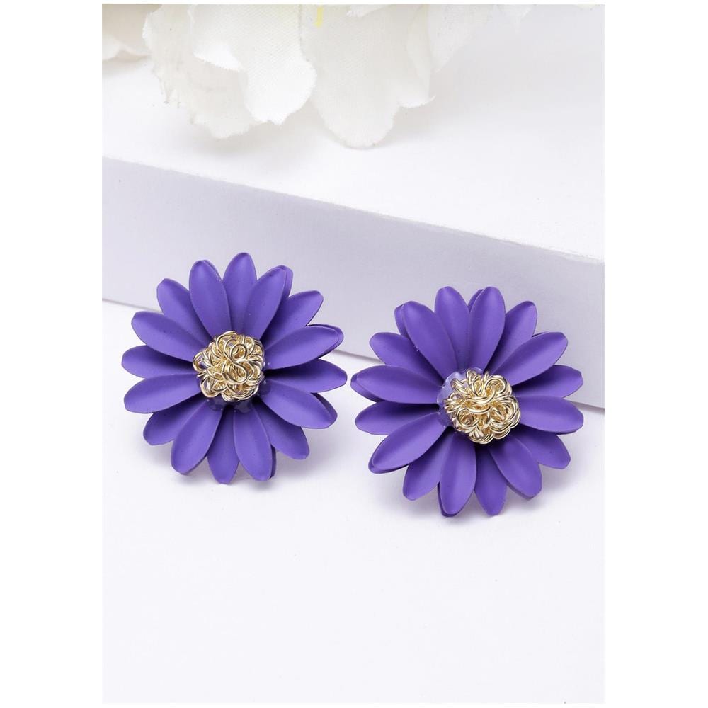 Orecchini a Bottone Lavanda Floreali - Foto 2