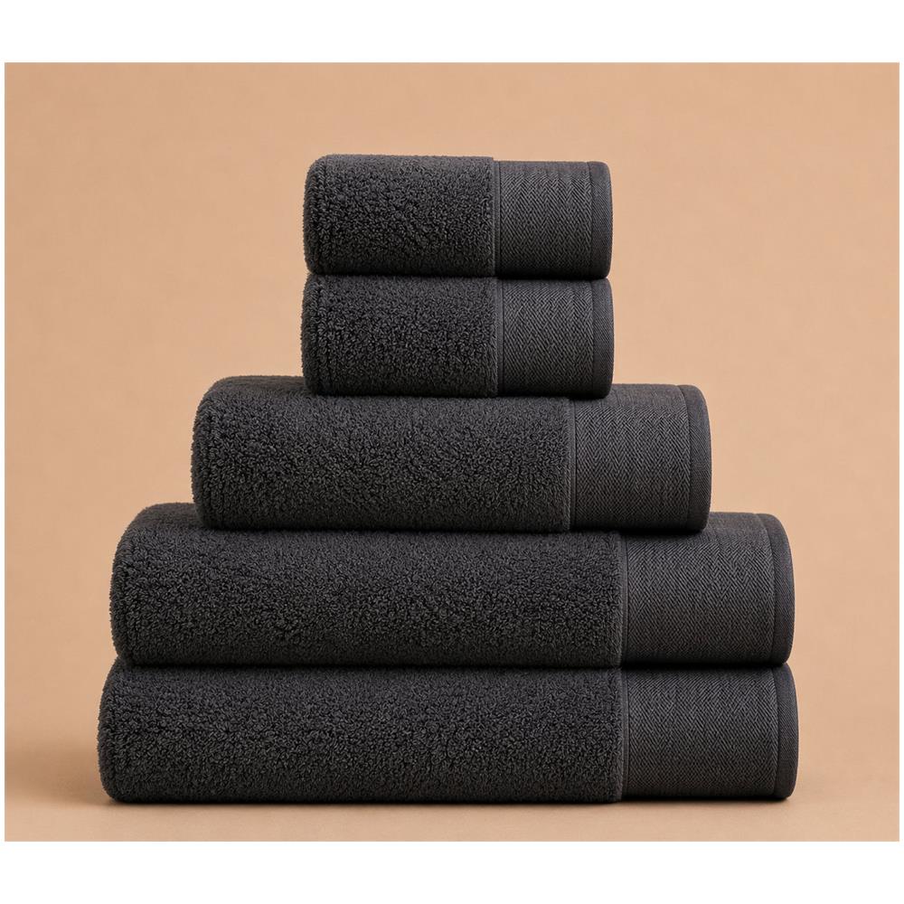 Set Asciugamani in Spugna - L’Eccellenza nel Tuo Bagno | SOFFICE - Black (Nero) - Foto 1