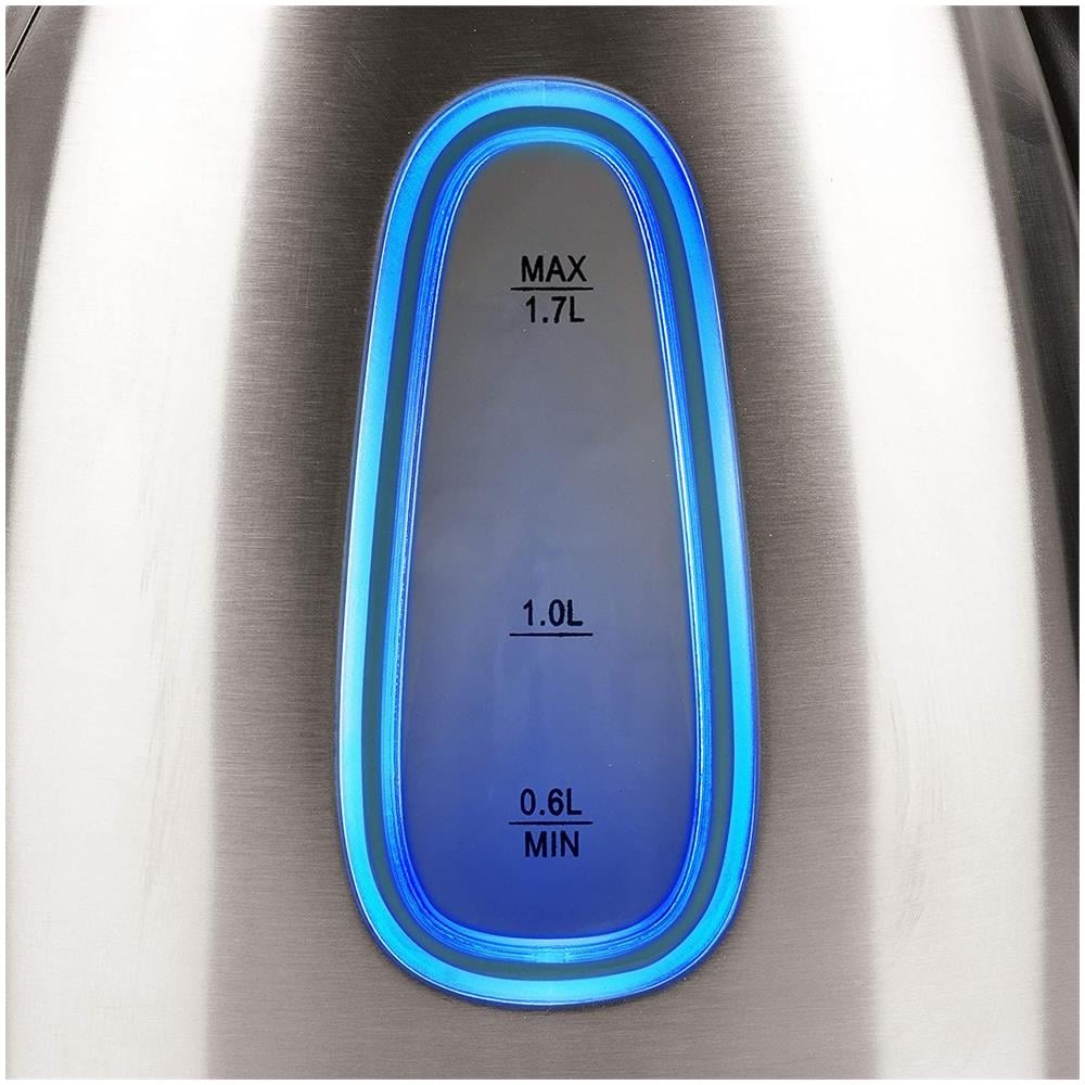 Bollitore Elettrico Capacità 1.7 Litri Potenza 2200 Watt Colore Inox / Nero - Foto 6
