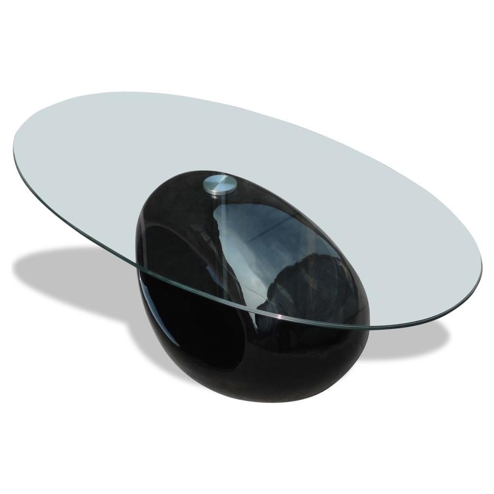 Tavolino Salotto Nero Basso Con Base Circolare - Foto 2