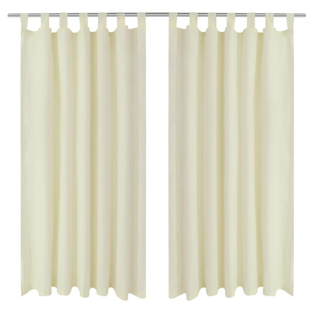 Tende Micro-raso Crema 2 Pezzi Con Occhielli 140 X 245 Cm - Foto 1