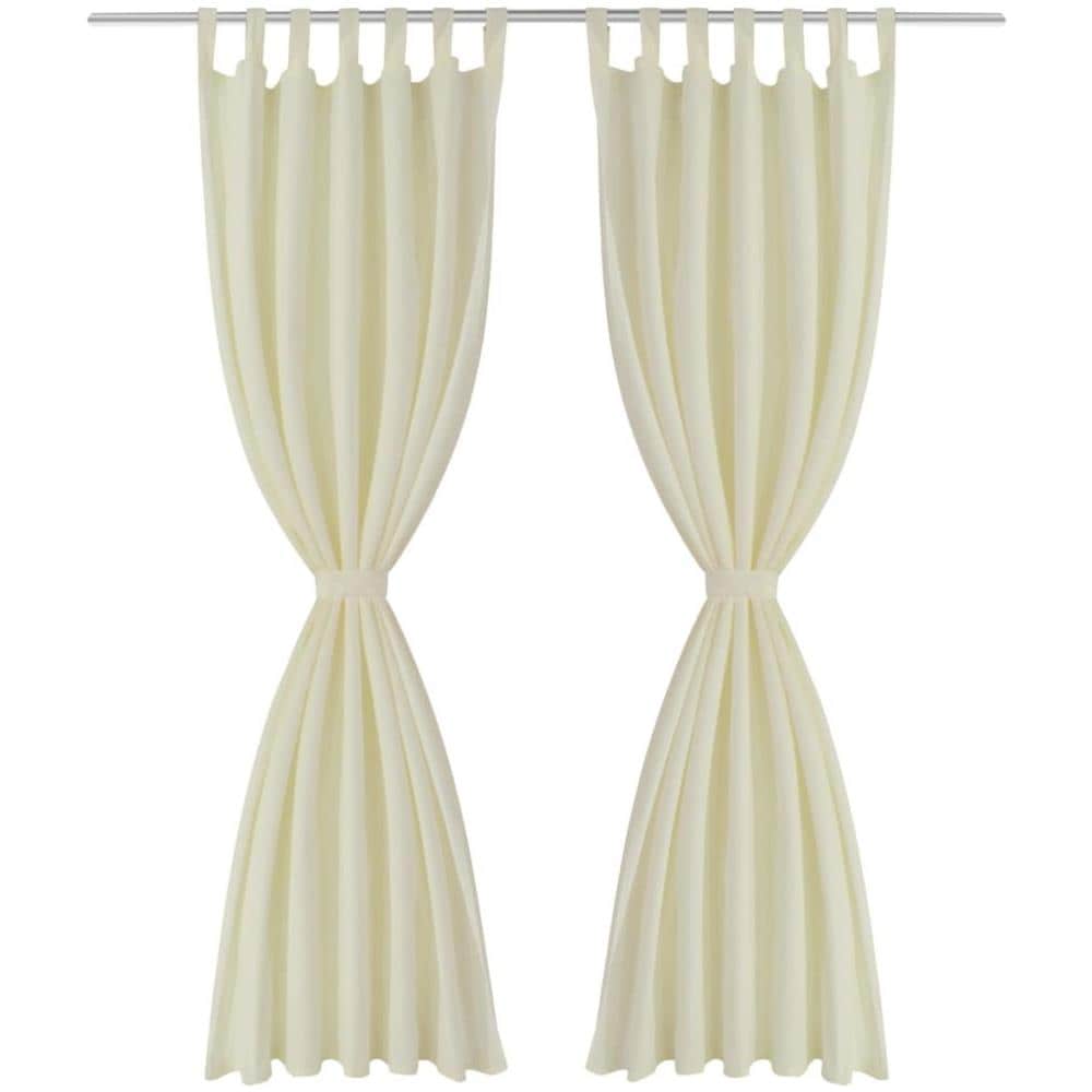 Tende Micro-raso Crema 2 Pezzi Con Occhielli 140 X 245 Cm - Foto 2