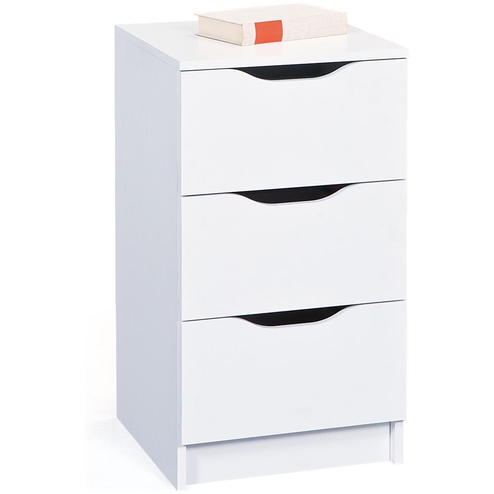 Cassettiera 3 Cassetti Laminato Bianco  - Foto 2