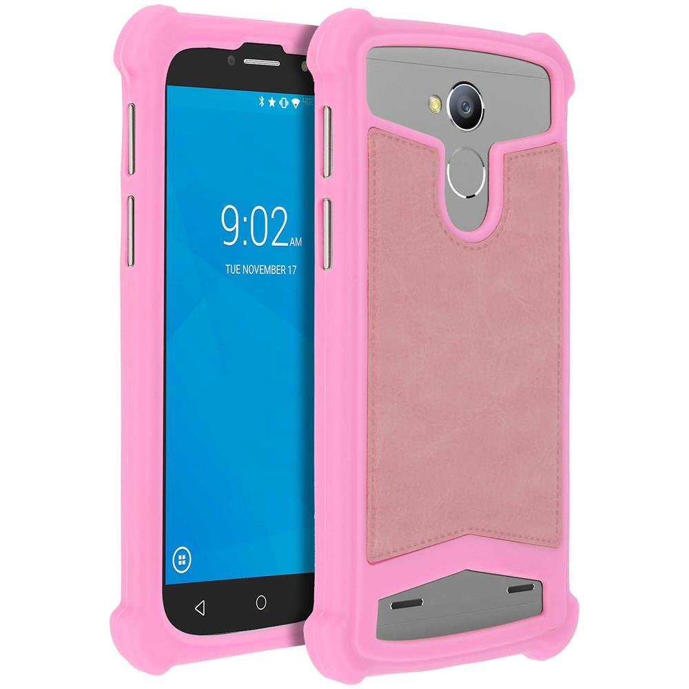 Cover Bumper Universale Smartphone Da 5 A 5.3 Pollici In Silicone Gel Rosa - Foto 1