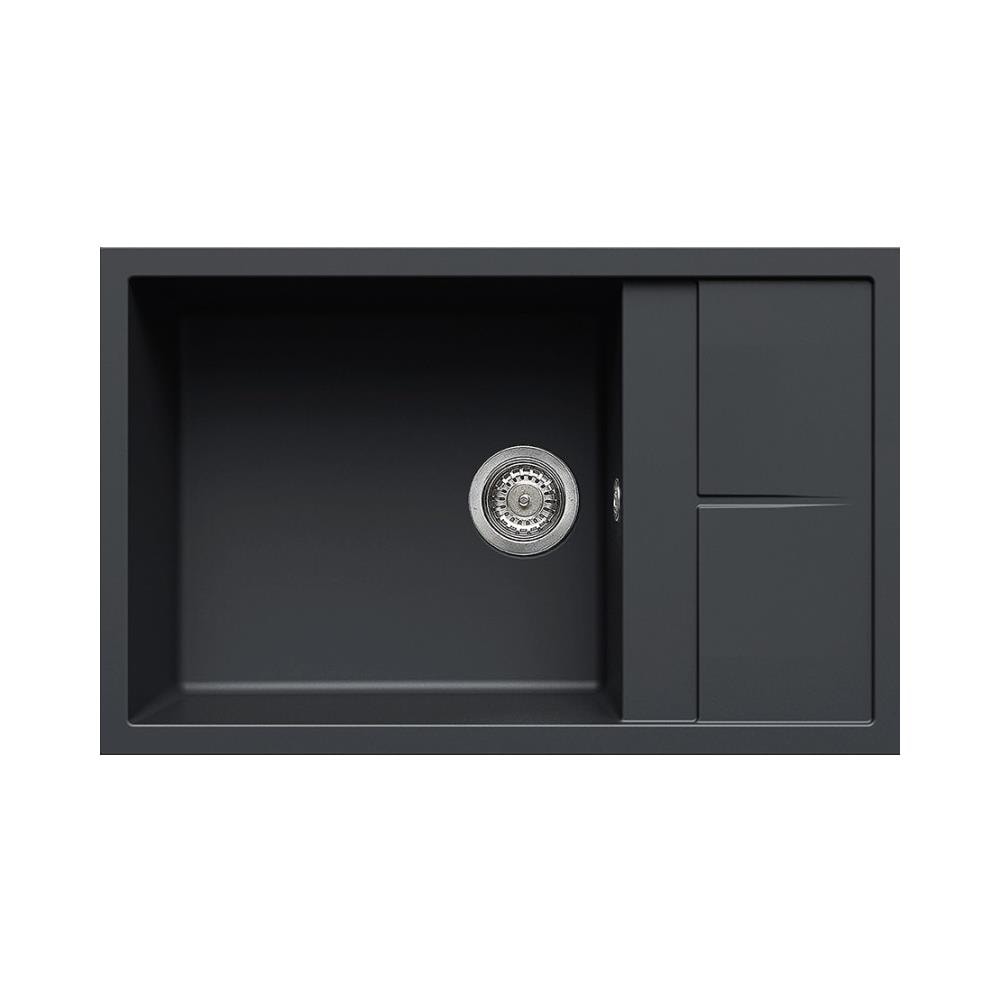 Lavello Unico 310 Granitek 78x50 cm 1 vasca con gocciolatoio Colore Antracite 59 - Foto 1