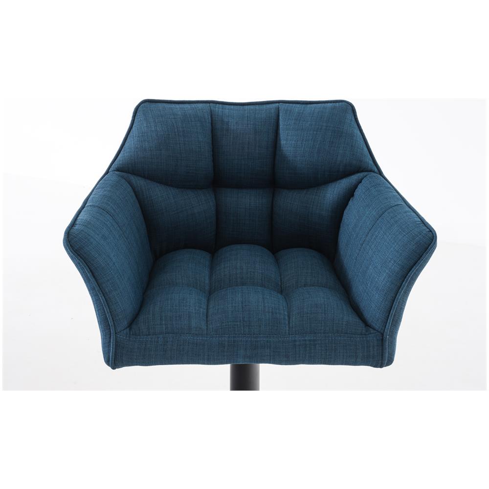 Sgabello Alto Bar Damaso I Sgabello Design Cucina Trapuntato in Tessuto con Braccioli E Schienale Imbottiti l Sedia Sgabello Bar Pub con Poggiapiedi Blu Nero - Foto 5