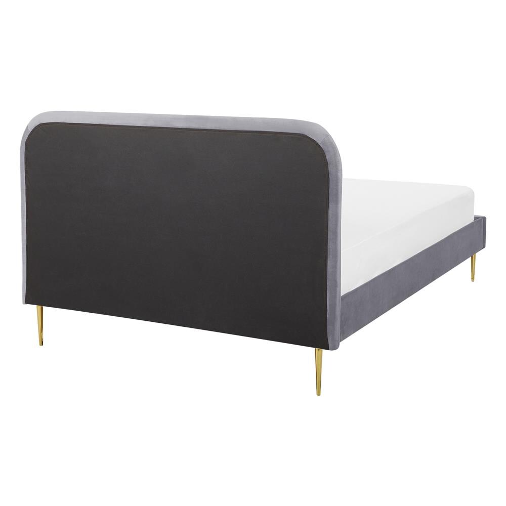 Letto Matrimoniale In Velluto Grigio 160x200cm Flayat - Foto 2