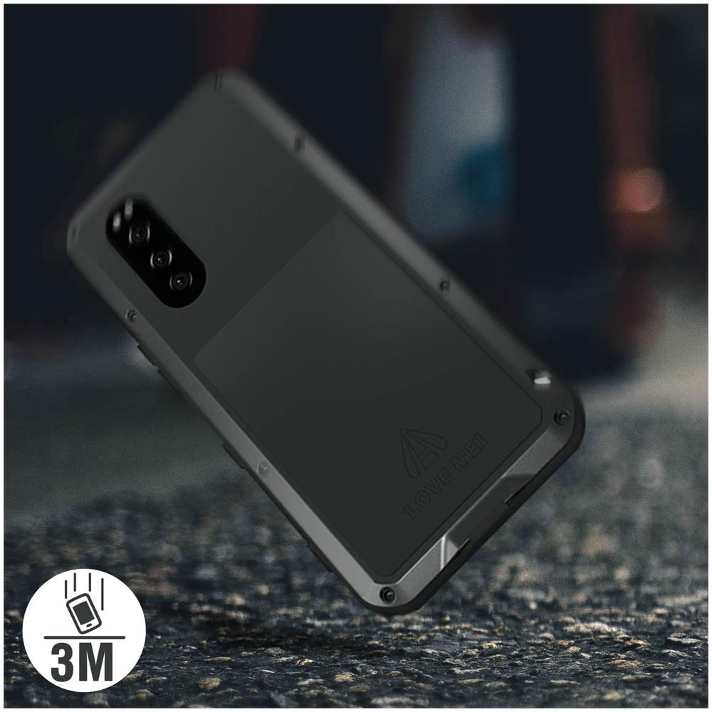 Cover Waterproof Sony Xperia 5 Vetro Temperato Powerful Nero - Foto 2