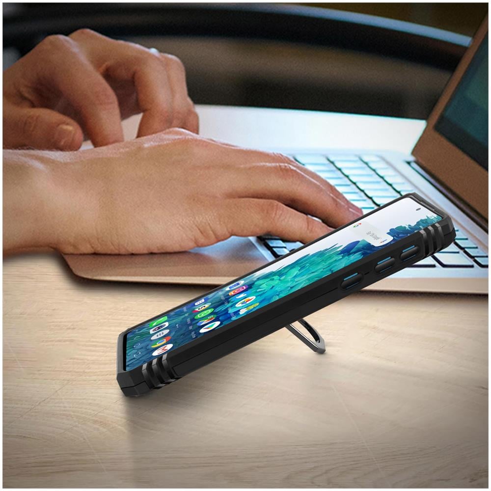 Cover Samsung Galaxy S20 Fe Bi-materia Anello Magnetico Stand Nero - Foto 2