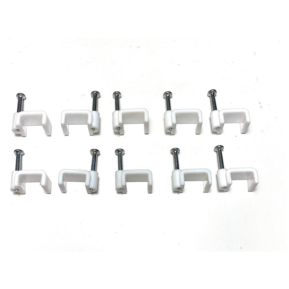 Legare Del Cavo Di Plastica Bianco Piatto Eletico Clip Tv Telefono Internet Fissaggi Di Piombo 50 Pezzi (12 Mm) - Foto 2