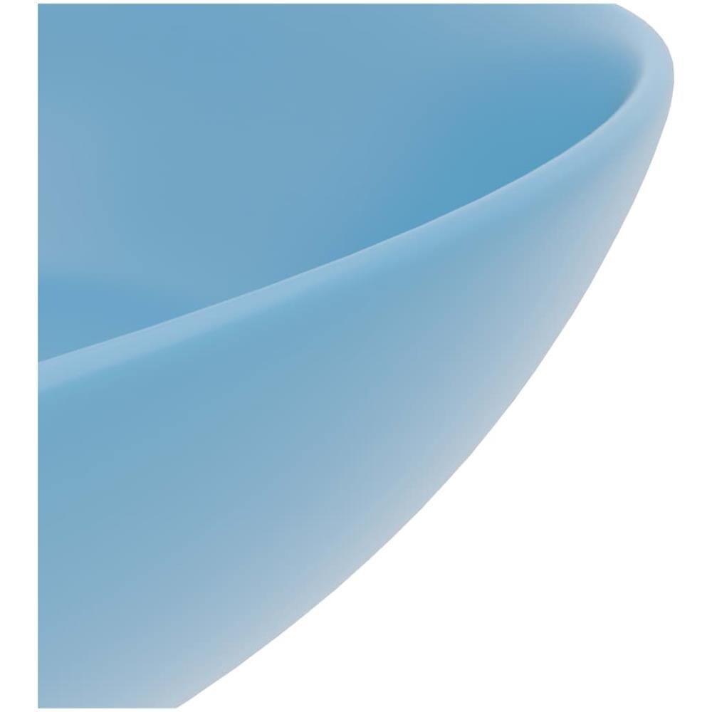 Lavandino da Bagno in Ceramica Azzurro Rotondo - Foto 4