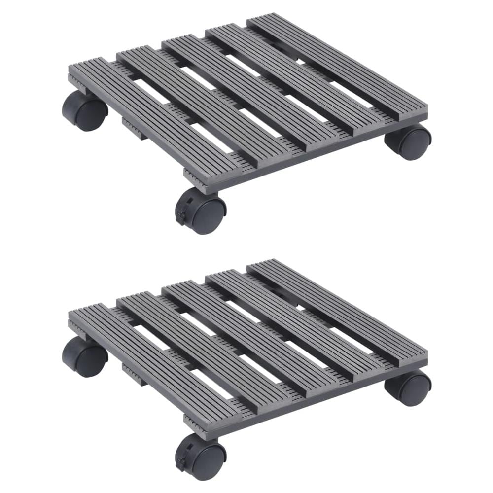 Carrelli Portavasi 2 Pz Grigi 30x30x7,5 Cm In Wpc - Foto 1