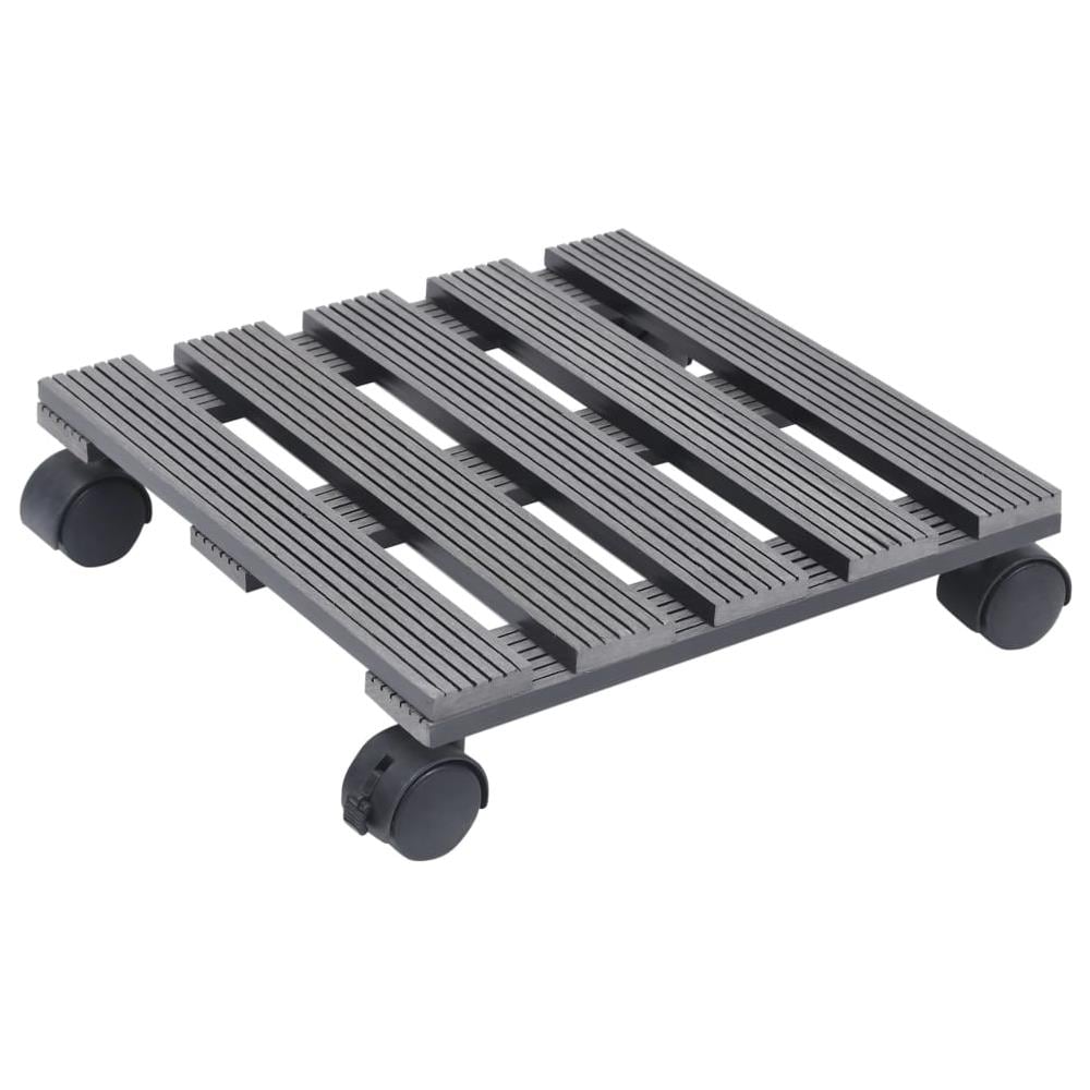 Carrelli Portavasi 2 Pz Grigi 30x30x7,5 Cm In Wpc - Foto 2