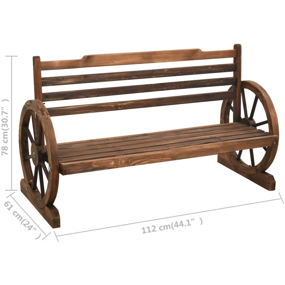 Panchina da Giardino 112 cm in Legno Massello di Abete - Foto 8