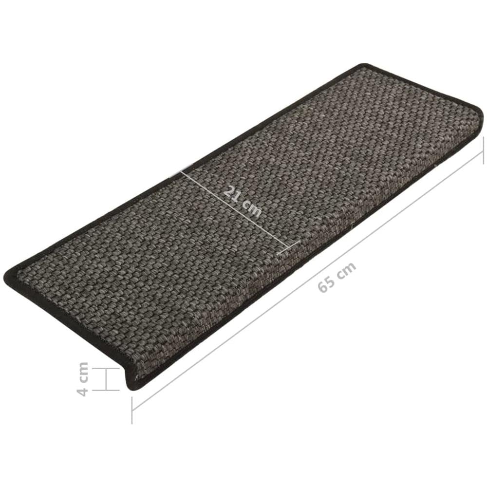 Tappeti Autoadesivi Scale Aspetto Sisal 15pz 65x21x4 Antracite - Foto 7